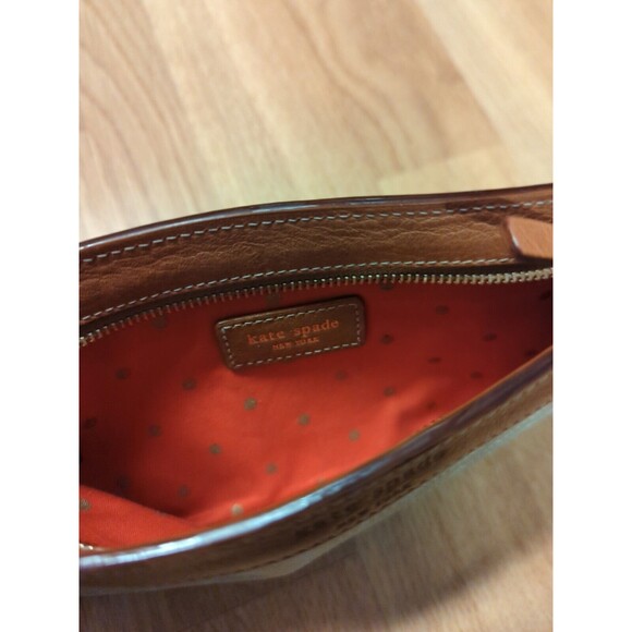 Kate Spade Jane Street Wristlet Pouch Tan Zippered Bag New York - Picture 4 of 8